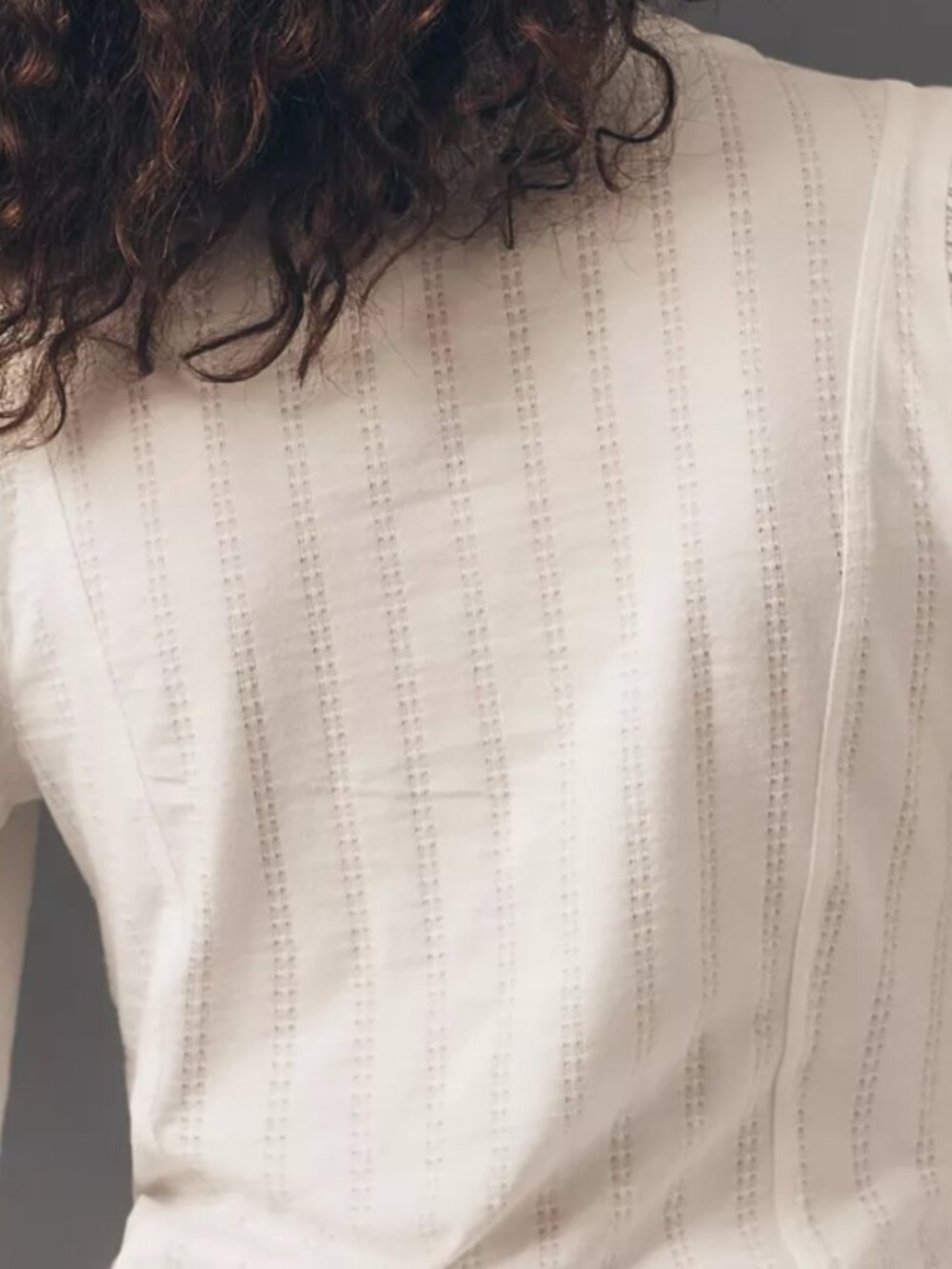 NWT Anthropologie Pilcro Long-Sleeve Reworked Buttondown Buttercream Top - Picture 6 of 10